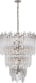 Adele Three-Tier Waterfall Chandelier | Polished Nickel | Clear Acrylic