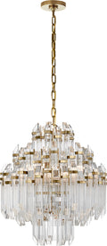 Adele Four Tier Waterfall Chandelier | Hand-Rubbed Antique Brass | Clear Acrylic