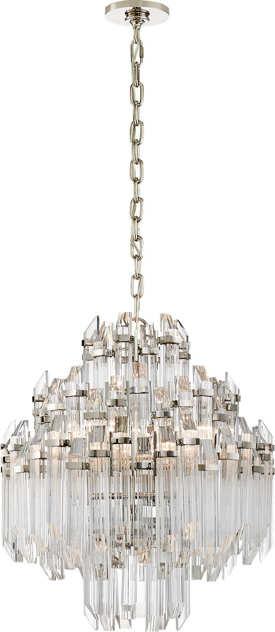 Adele Four Tier Waterfall Chandelier | Polished Nickel | Clear Acrylic