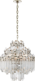Adele Four Tier Waterfall Chandelier | Polished Nickel | Clear Acrylic