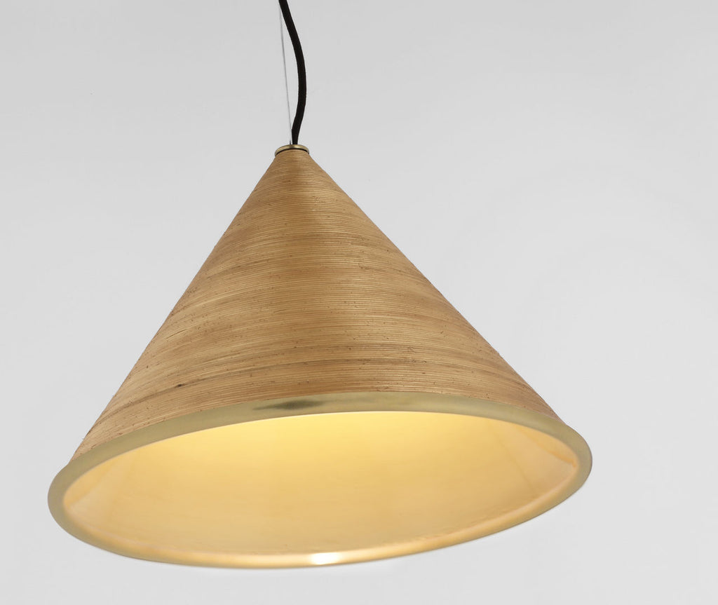 Reine Large Pendant | Hand-Rubbed Antique Brass | Dark Rattan