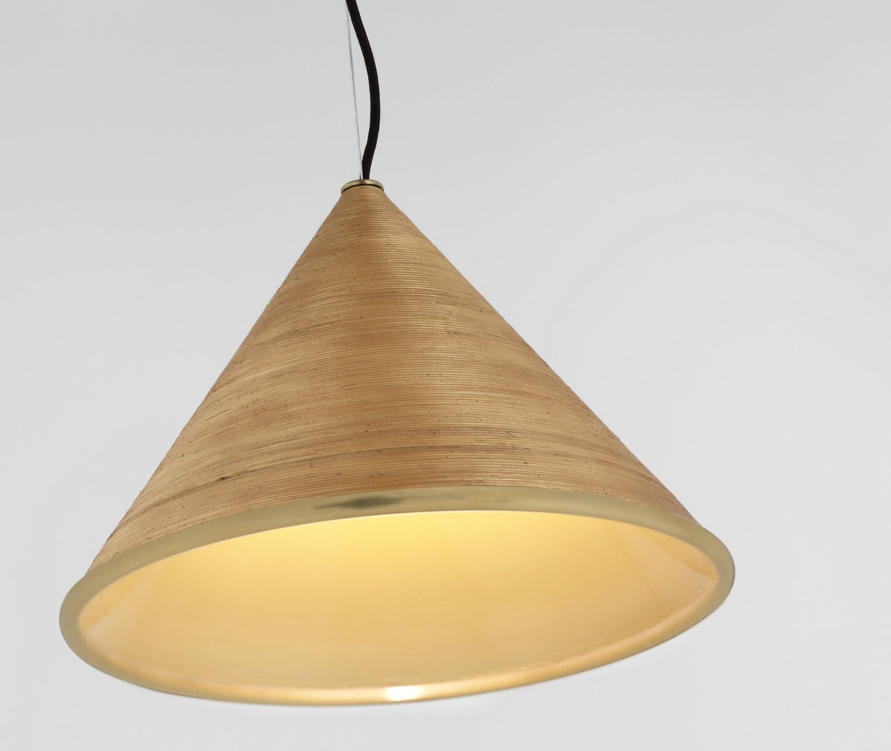 Reine Large Pendant | Hand-Rubbed Antique Brass | Dark Rattan