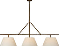 Collette Large Linear Pendant | Gilded Iron | Linen Shade