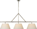 Collette Large Linear Pendant | Polished Nickel | Linen Shade