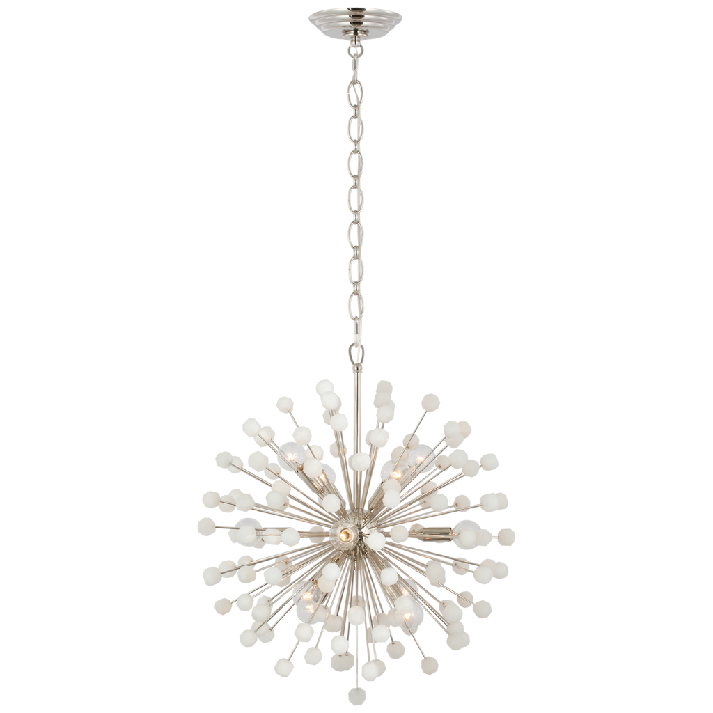 Lys 21" Chandelier | Polished Nickel and Alabaster