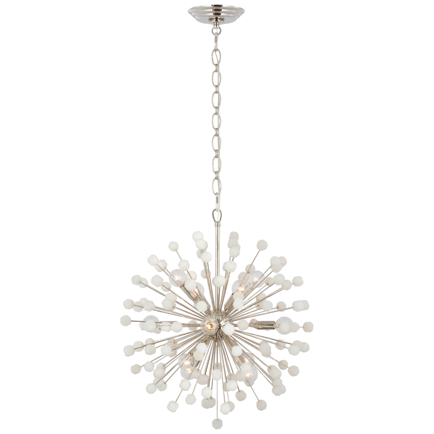 Lys 21" Chandelier | Polished Nickel and Alabaster