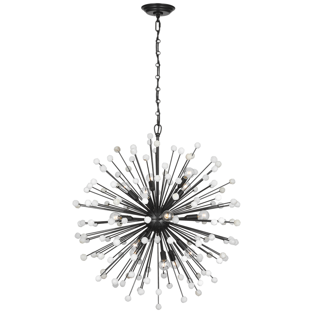 Lys 31" Chandelier | Bronze and Alabaster