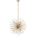 Lys 31" Chandelier | Hand-Rubbed Antique Brass and Alabaster