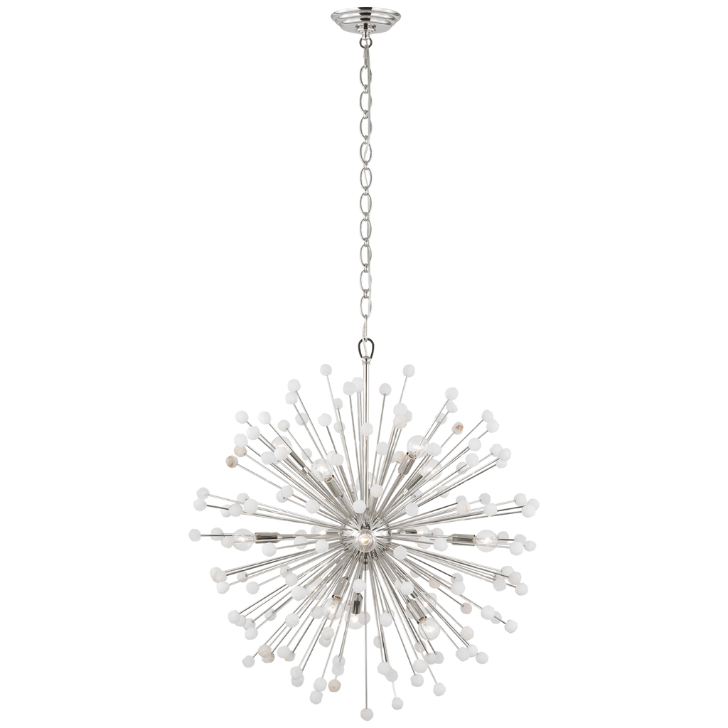 Lys 31" Chandelier | Polished Nickel and Alabaster