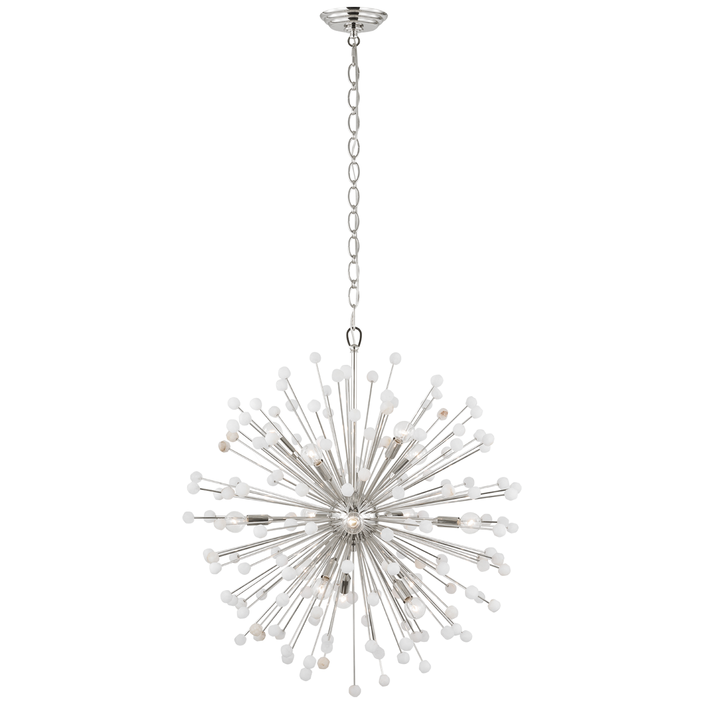 Lys 31" Chandelier | Polished Nickel and Alabaster