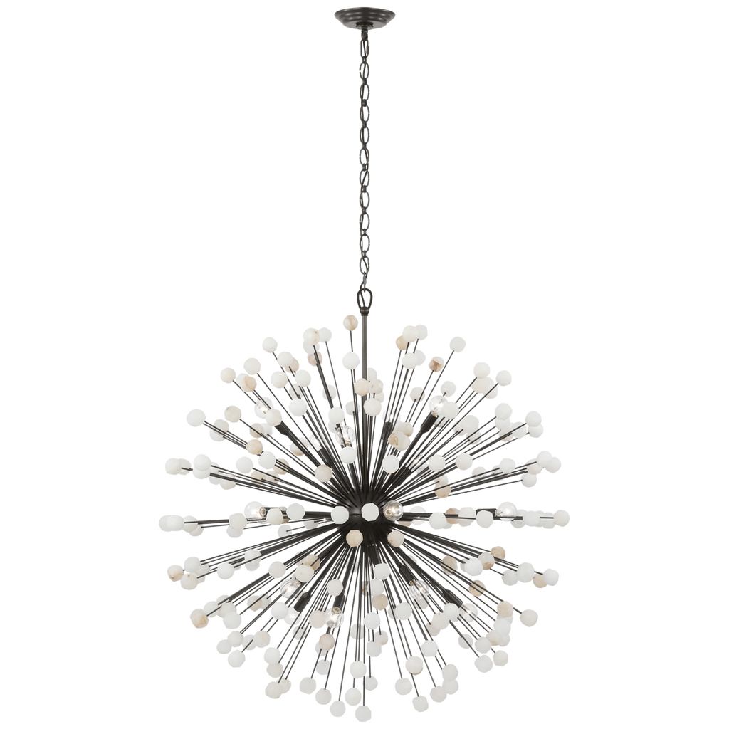 Lys 41" Chandelier | Bronze and Alabaster
