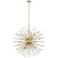 Lys 41" Chandelier | Hand-Rubbed Antique Brass and Alabaster