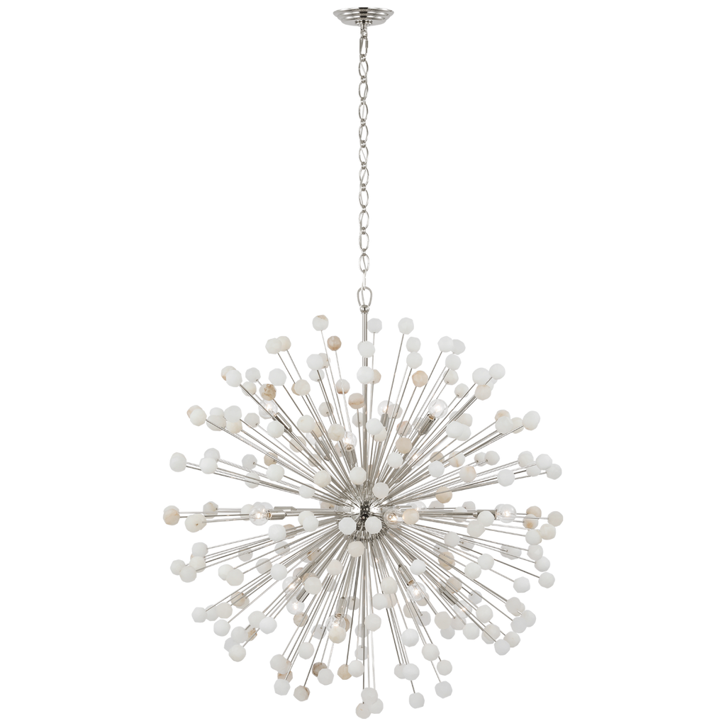Lys 41" Chandelier | Polished Nickel and Alabaster