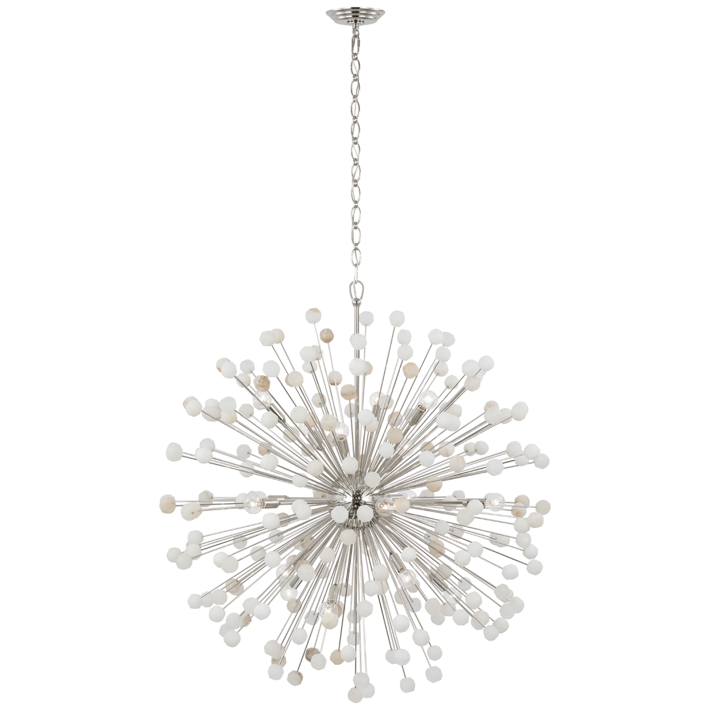 Lys 41" Chandelier | Polished Nickel and Alabaster