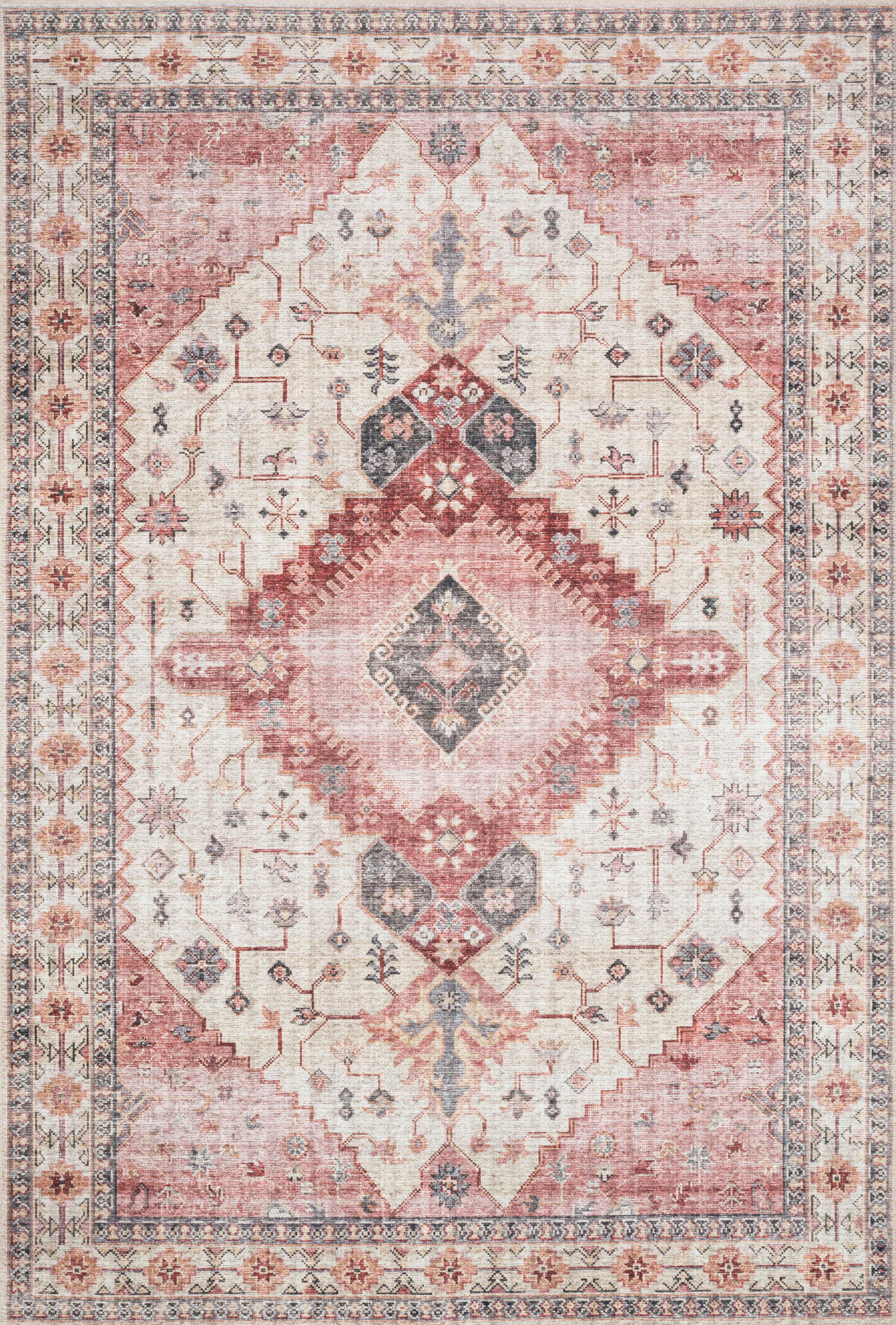 Loloi II | Skye Collection | Ivory / Berry | SKY-02