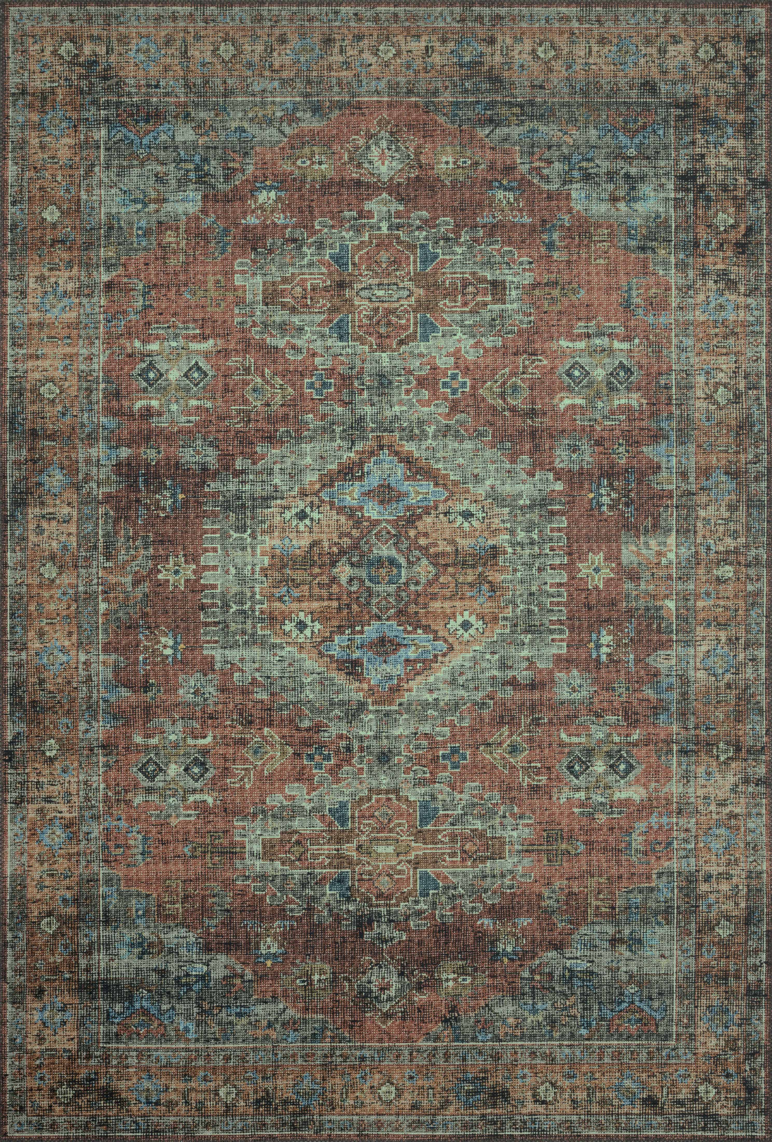 Loloi II | Skye Collection | Terracotta / Sky | SKY-07