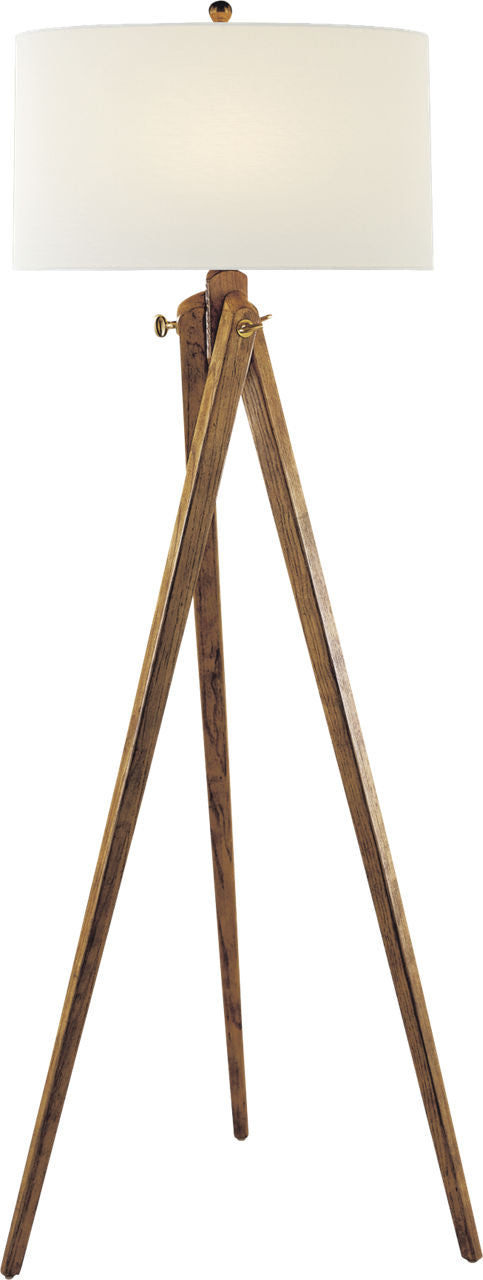 Tripod Floor Lamp | French Wax | Linen Shade