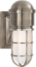 Marine Wall Light | Antique Nickel | White Glass