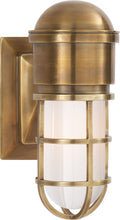 Marine Wall Light | Hand-Rubbed Antique Brass | White Glass
