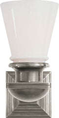 New York Subway Single Light | Antique Nickel | White Glass