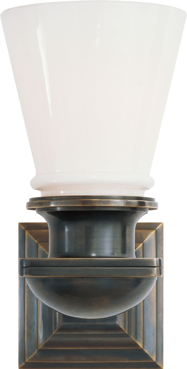 New York Subway Single Light | Bronze | White Glass