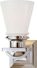 New York Subway Single Light | Polished Nickel | White Glass
