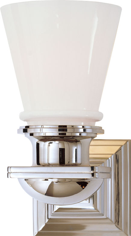 New York Subway Single Light | Polished Nickel | White Glass