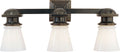 New York Subway Triple Light | Bronze | White Glass