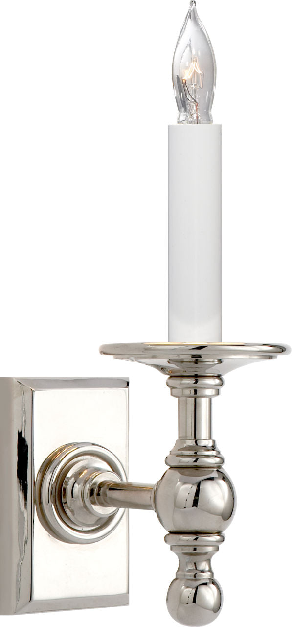 Single Library Classic Sconce | Polished Nickel