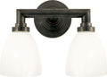 Wilton Double Bath Light | Bronze | White Glass