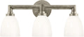 Wilton Triple Bath Light | Antique Nickel | White Glass
