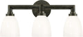 Wilton Triple Bath Light | Bronze | White Glass