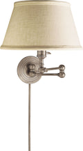 Boston Swing Arm | Antique Nickel | Linen Shade