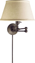 Boston Swing Arm | Bronze | Linen Shade
