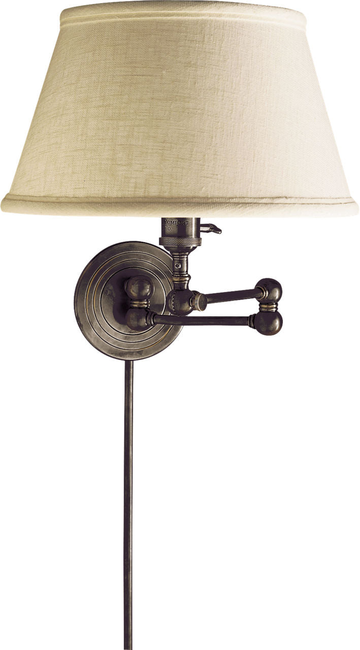 Boston Swing Arm | Bronze | Linen Shade