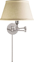 Boston Swing Arm | Polished Nickel | Linen Shade