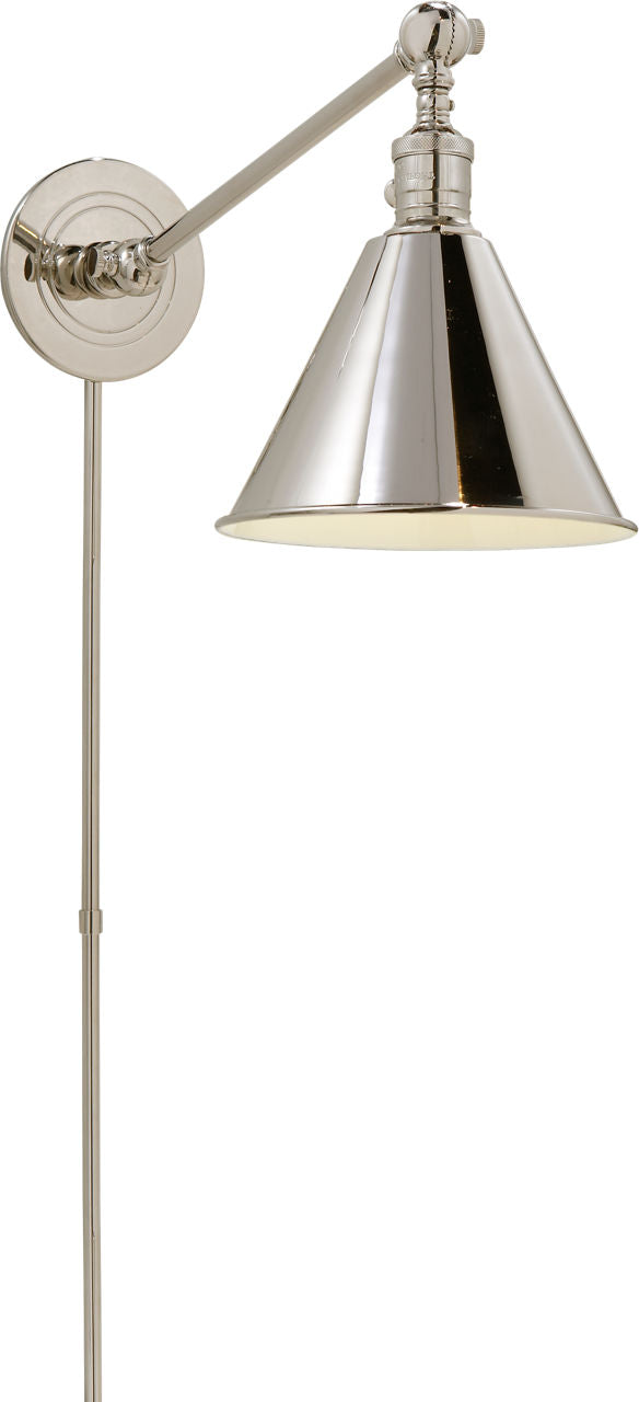 Boston Functional Single Arm Library Light | Polished Nickel