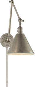 Boston Functional Double Arm Library Light | Antique Nickel