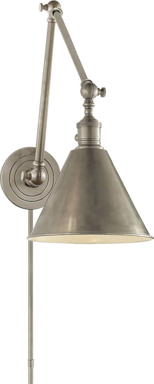 Boston Functional Double Arm Library Light | Antique Nickel