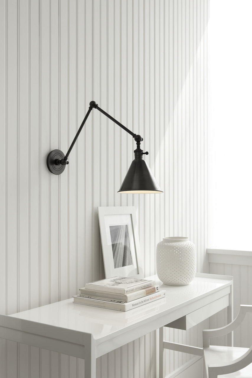 Boston Functional Double Arm Library Light | Bronze