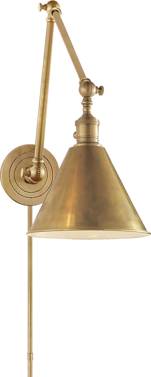 Boston Functional Double Arm Library Light | Hand-Rubbed Antique Brass
