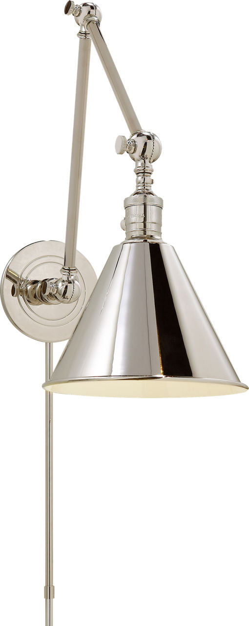 Boston Functional Double Arm Library Light | Polished Nickel