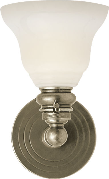 Boston Functional Single Light | Antique Nickel | White Glass