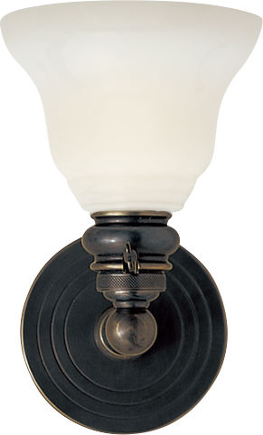 Boston Functional Single Light | Bronze | White Glass