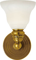 Boston Functional Single Light | Hand-Rubbed Antique Brass | White Glass