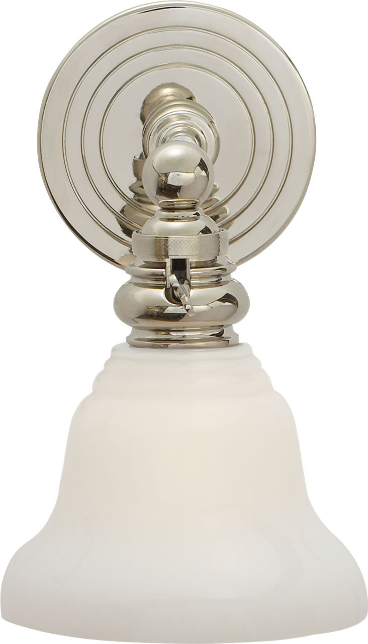 Boston Functional Single Light | Polished Nickel | White Glass