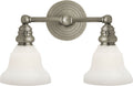 Boston Functional Double Light | Antique Nickel | White Glass