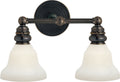 Boston Functional Double Light | Bronze | White Glass