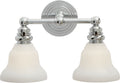 Boston Functional Double Light | Chrome | White Glass