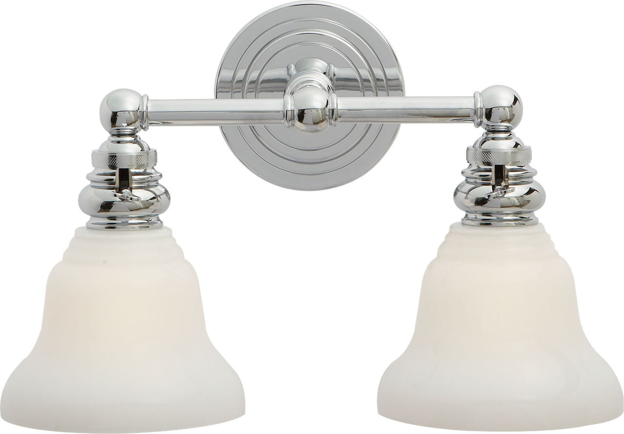 Boston Functional Double Light | Chrome | White Glass